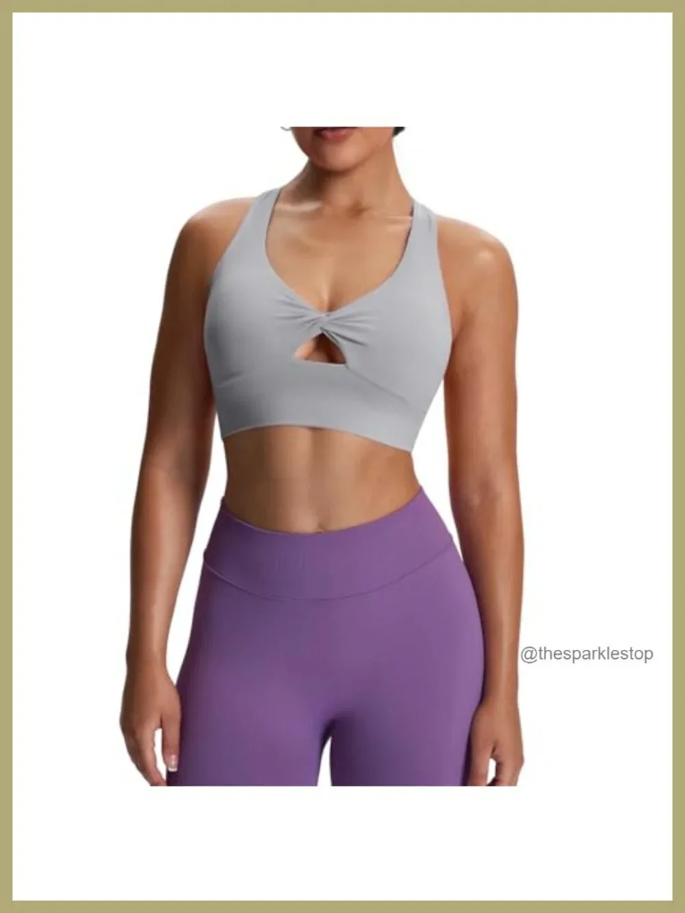 Women's Longline Racerback Sports Bra with Padded Support High Impact Twist